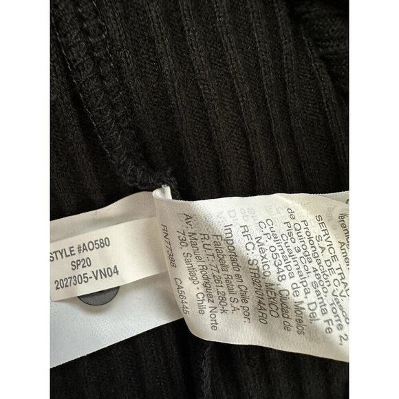 Madewell Dress Size M Button Front Ribbed Knit Mini Black Cotton Blend - Picture 5 of 12